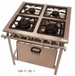 Fogão Industrial Inox 4 Bocas com Forno Stand 104-F-2D-I Metal Brey Grelhas 30x30 cm