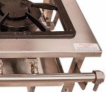 Fogão Industrial Inox 6 Bocas Baixa Pressão com Forno Stand 106-F-3D-I Metal Brey Grelha 30x30 - Imagem 2