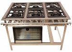 Fogão Industrial Inox 6 Bocas Baixa Pressão com Forno Stand 106-F-3D-I Metal Brey Grelha 30x30