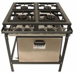 Fogão Industrial 4 Bocas com Forno  2 QD e 2 QS 104-F-2D Metal Brey