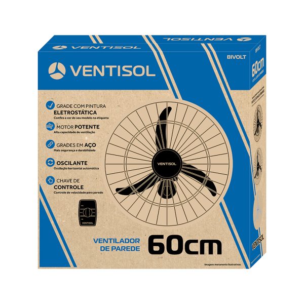 ventilador de parede 50cm bivolt comercial 200w ventisol 6 caixa 1